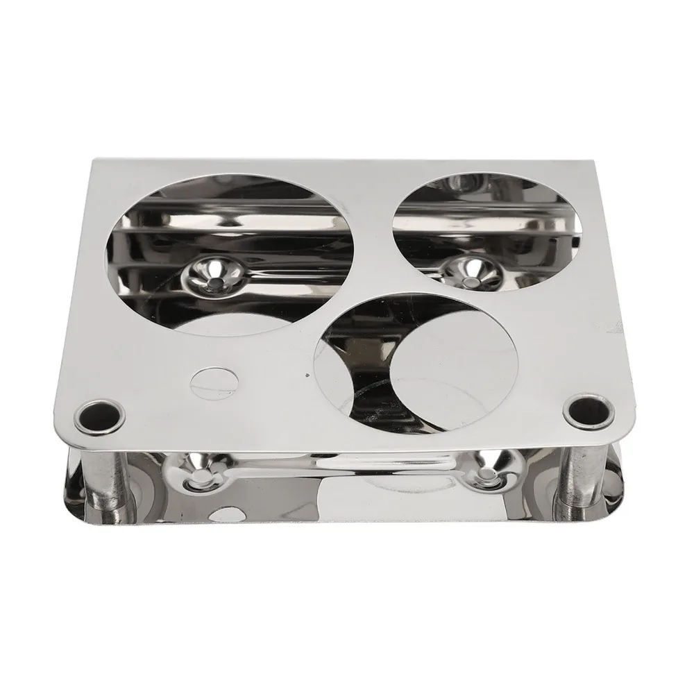 3 Pcs Sturdy Stainless Steel Nail Powder Dappen Dish Smooth Surface With Lids Dustproof Nail Art Mixing Container