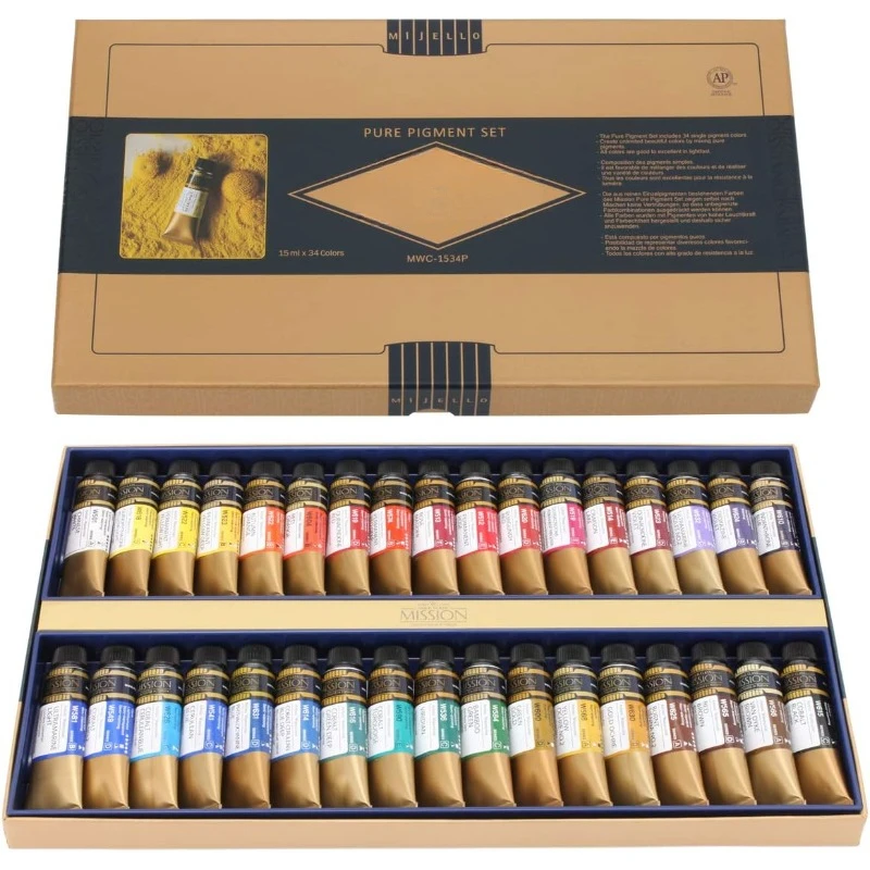 Mission Gold Class Pure Pigment Water Color MWC-1534P, 15ml 34 Colors