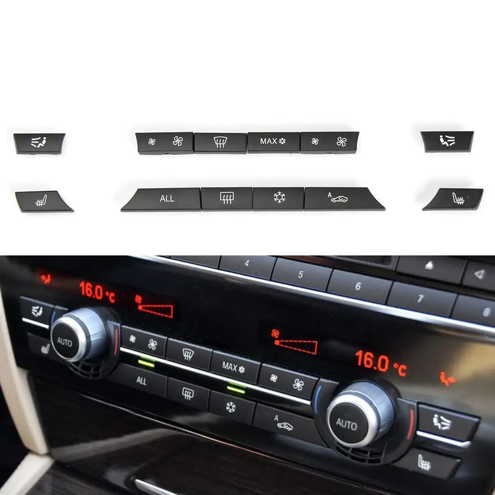 

For BMW F10 F06 F07 F02 Auto Heater Climate Wind Air Conditioning Cover Set Control Switch Fan Button Cap For BMW 5 6 7 Series