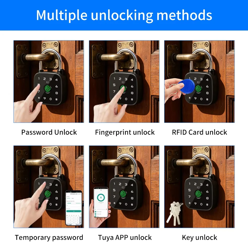 防水・盗難防止・耐破壊設計。Tuyaアプリ対応。スマート南京 - Fingerprint Padlock Weatherproof のレビューと価格