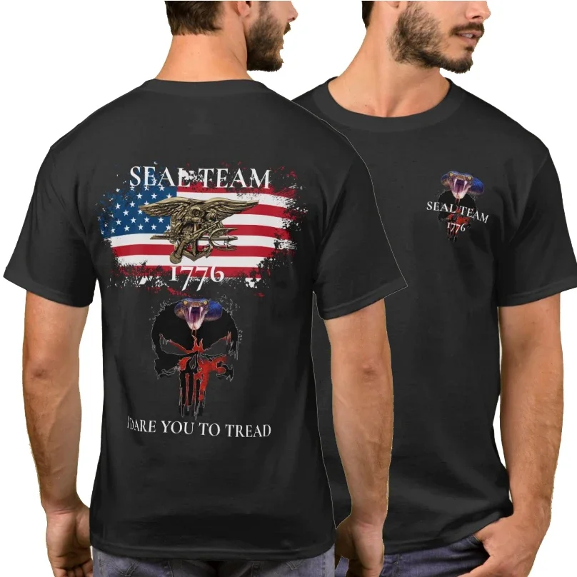 100% Cotton O-Neck Summer Short Sleeve Casual Mens T-shirt Size S-5xl Naval Seal Team 1776 men clothing  graphic t shirts funny