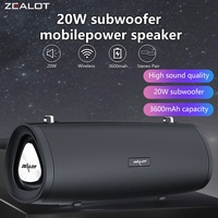 ZEALOT S38 20W Wireless Speakers, Outdoor Portable Subwoofer Speaker, Hifi Sound quality, RGB light, 24 Hours Playtime,3600mAh.