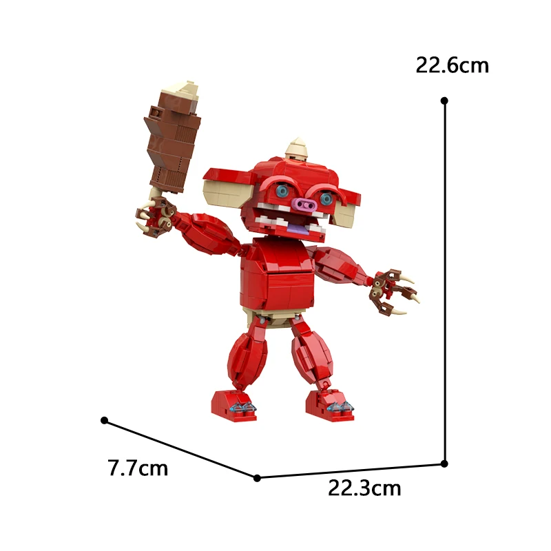 Blocs de construction assemblés modèle petit monstre rouge MOC, jouet créatif à monter soi-même, cadeau d'halloween et de noël