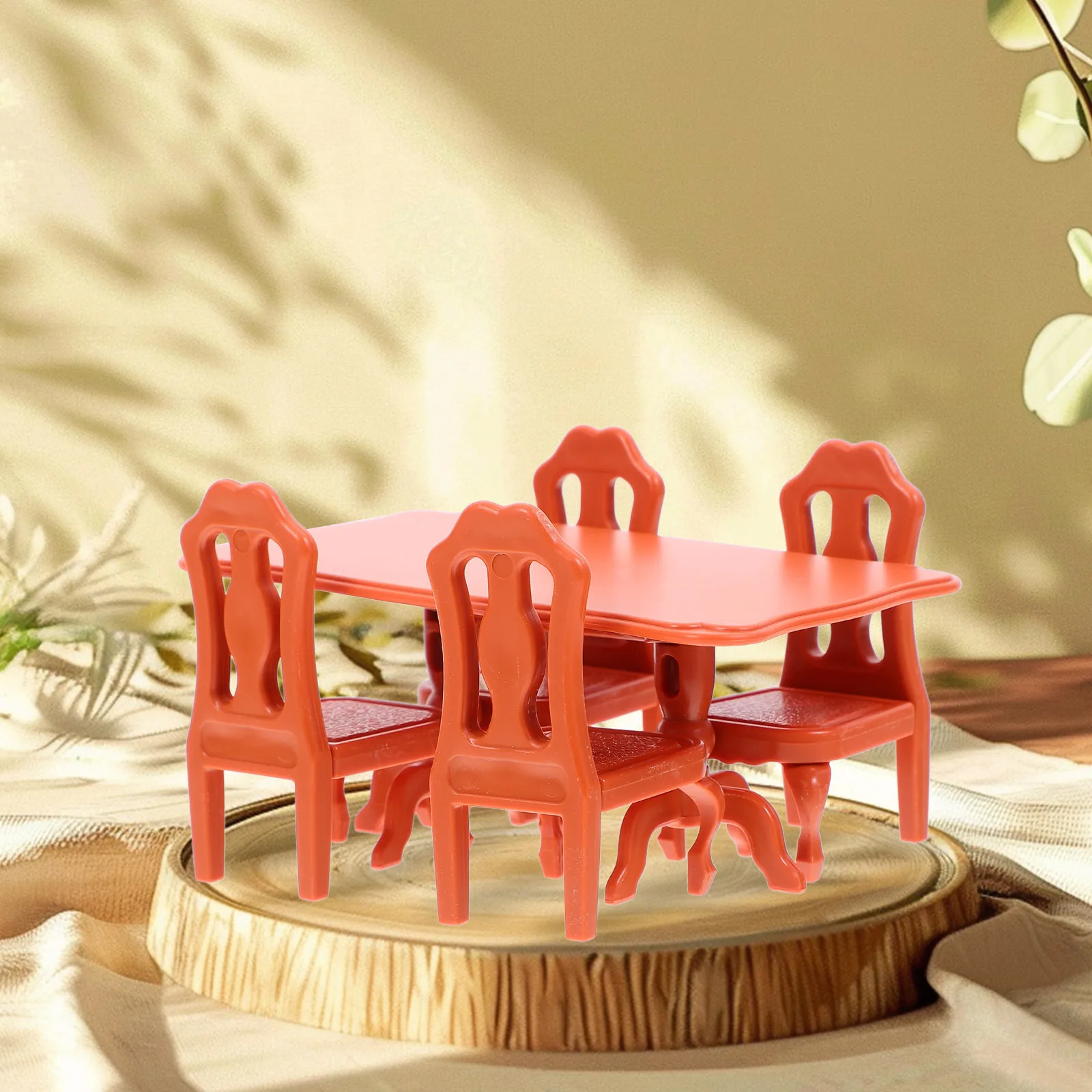 

1Set Kids Mini Table and Chair Set Premium Resin Material Durable Practical for Long Term Use Best Gift for Toddlers Brown