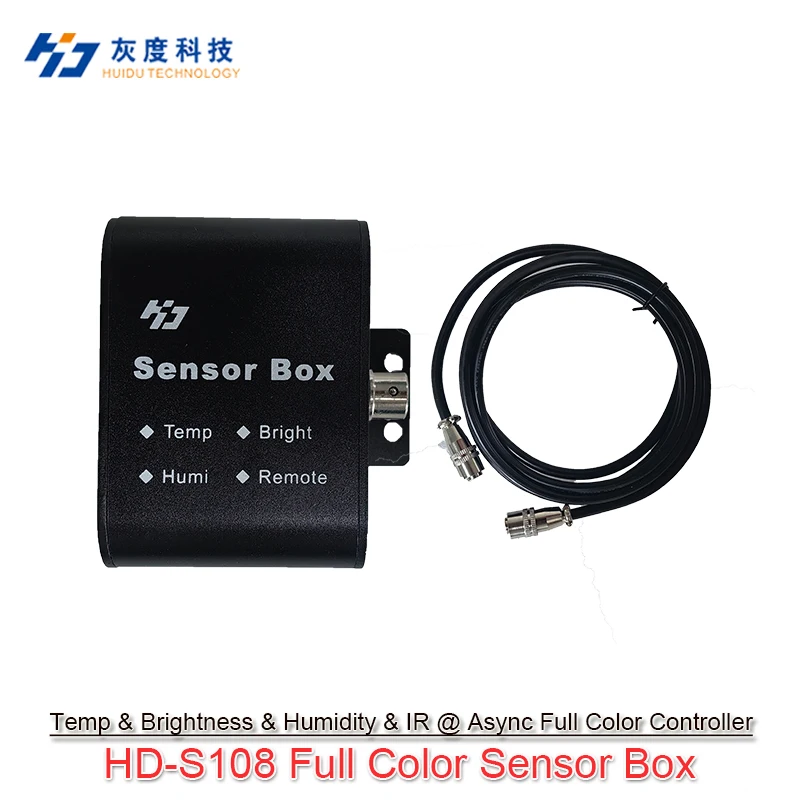 Huidu RGB Full Color Function Sensor Box Support IR,Temperature/Humidity/Brightness Sensor Work With HD-D16/C08L/C16L/A3L/A4L