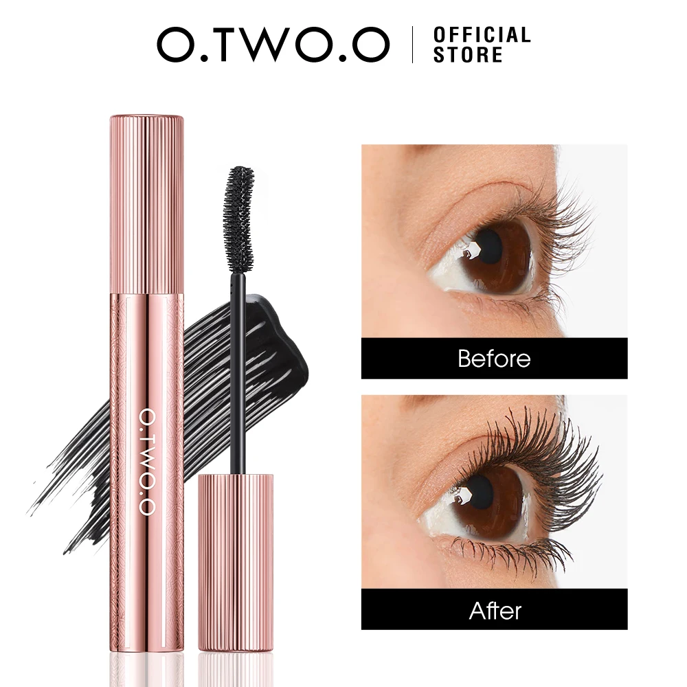 O.TWO.O มาสคาร่า4D กันน้ำปริมาณพิเศษติดทนนานปัดขนตายาวไม่เปื้อนขนตามาสคาร่าสีดำ