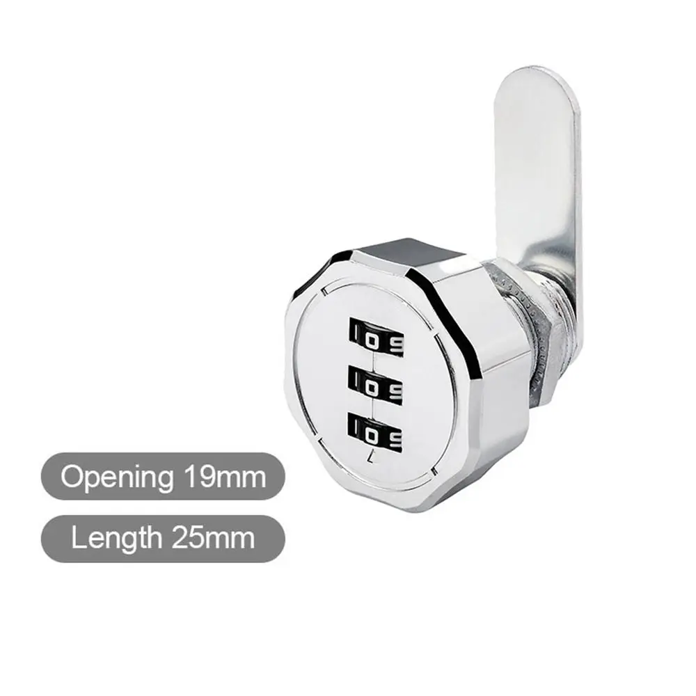Hardware Cabinet Mailbox Zinc Alloy Cupboard Drawer Password Locker 3 Digital Code Combination Lock