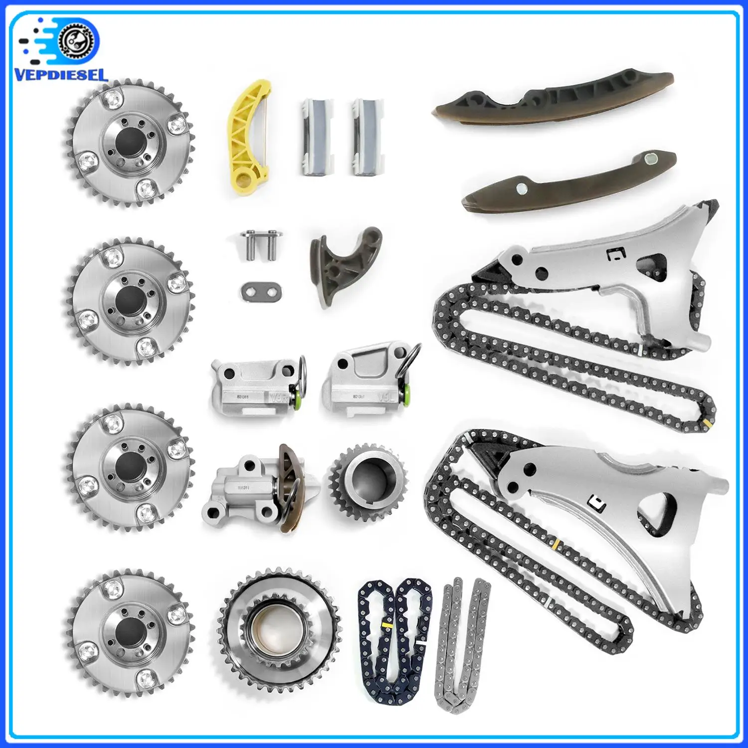 

4pcs M276 Engine Camshaft Adjuster Timing Chain Kit For Mercedes W212 ML350 C300 3.0T 3.5L 30129269 27 605 019 16 Auto Parts