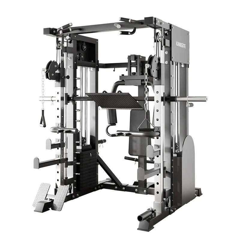 Professional All-In-One Smith Machine Functional Trainer Dual Weight Stack Power Rack for Full Body Strength Training Gear
