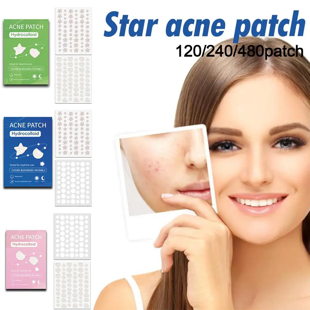 Colorful Star&Heart Pimple Patch Acne Colorful Invisible Spot Care Removal Care Patch Concealer Acne Skin Face Stickers M0C5