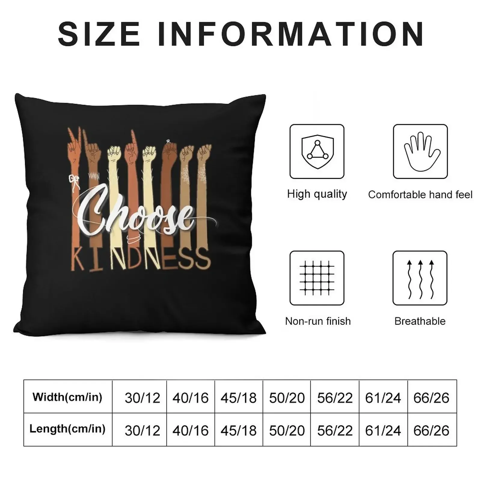 Choose Kindness Inspirational Diversity Asl Deaf Pride Throw Pillow Throw Pillow Cushions Cover Pillowcase Sofa Covers pillow