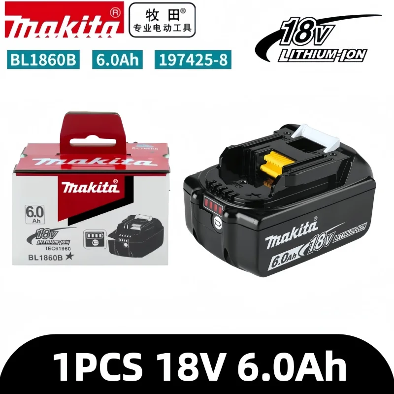 Makita Original Lithium-Ionen Akku 18V 6000mAh 18V Ersatzakkus BL1860 BL1830 BL1850 BL1860B