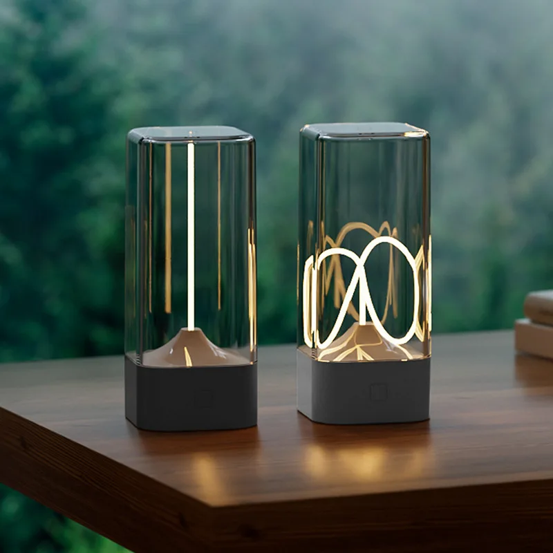 

Creative Magnetic Mini Night Light Geometric Portable Quantum Desk Lamp Camping Bedroom Bedhead Breathing Light Gift
