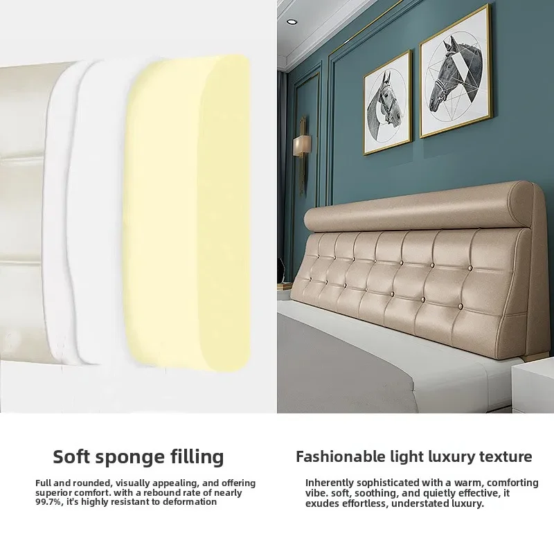 Modern Minimalist Padded Headboard Cover Leather Look Washable Tatami Nordic Headboards Bedhead Soft Bag for Home Decor