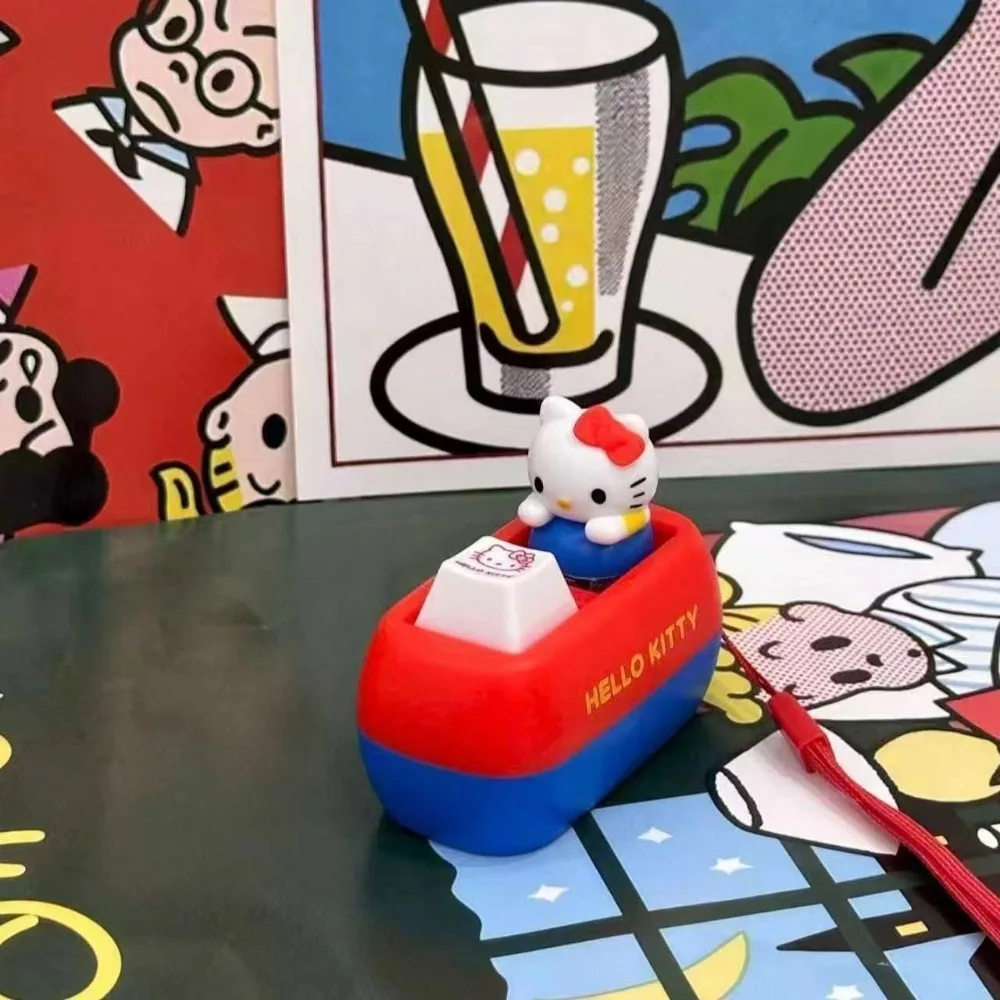 

Милый брелок-кнопка Hello Kitty с голосовым эффектом, антистрессовая игрушка, симпатичная кнопка-клавиша, мягкая игрушка-сквиш, декор, подарок Sanrio для девочки