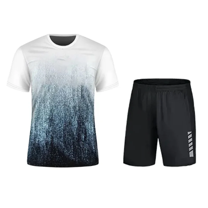 Ensemble sweat-shirt et short de sport pour hommes, t-shirt de badminton, chemise et pantalon de course, vêtements de tennis, été, nouveau, 2024