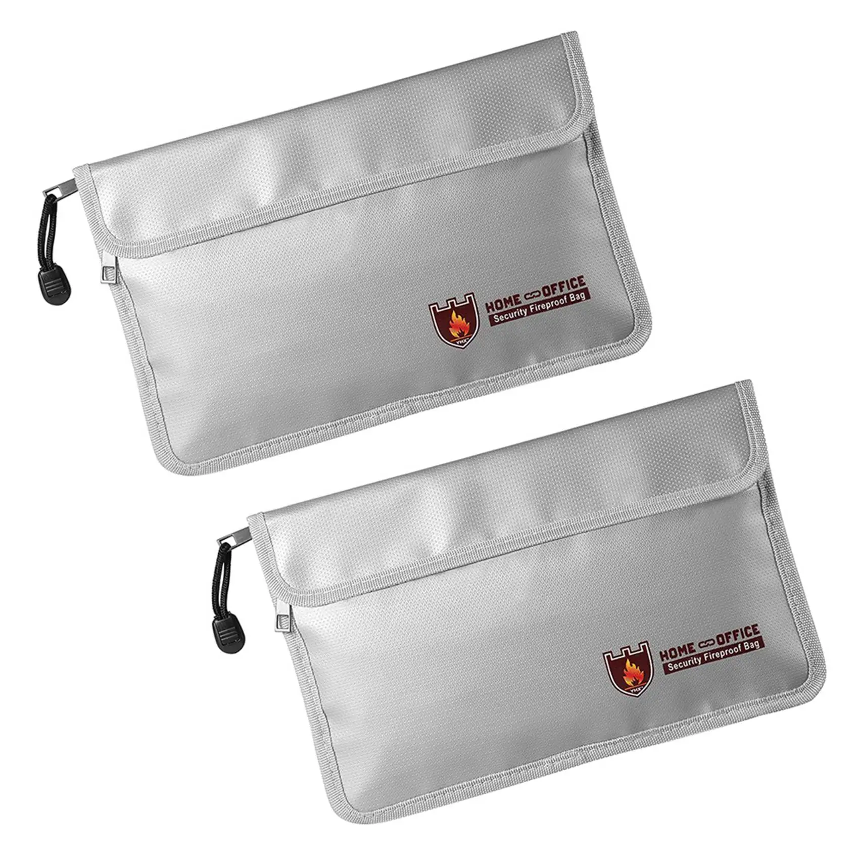 Delicate Texture-2X Fireproof Document Bag,Waterproof And Fireproof Money Bag With Zipper,Fireproof Safe Storage Pouch For Passp