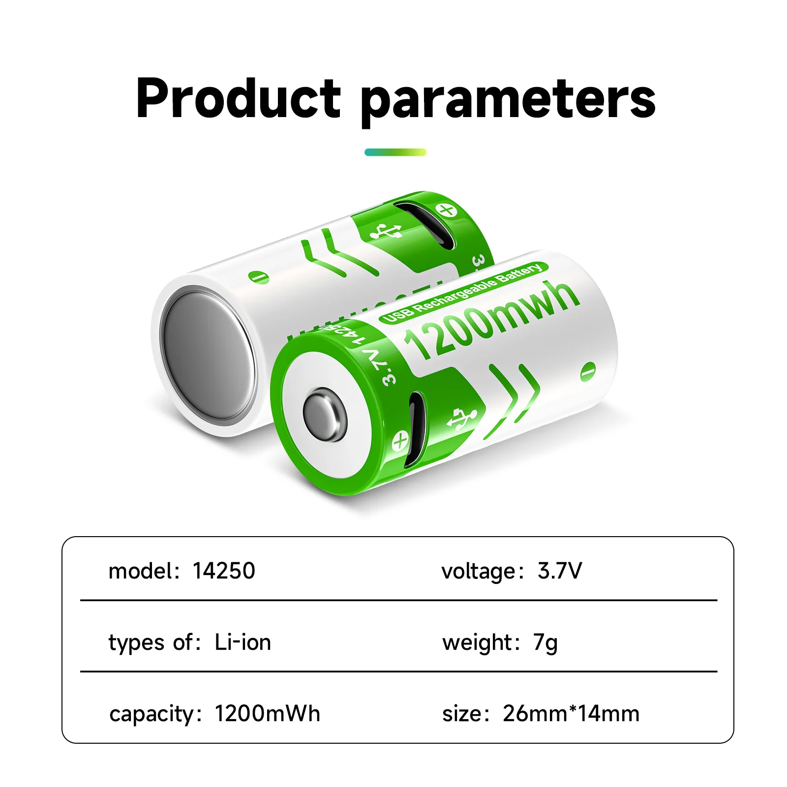 PALO 3.7V ICR14250 14250 Lithium Battery 1200mWh 14250 Li-ion Rechargeable Batteries For LED Flashlight Laser Pen Gas Meter