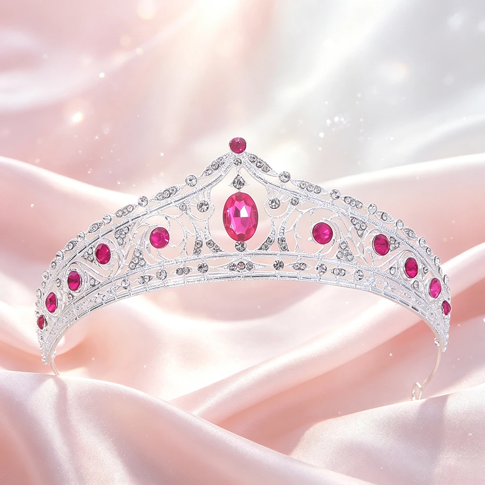 Women Tone Rhinestone Tiara Vintage Hollow Crown Bridal Wedding Headpiece Queen Pageant Sweet 16 Birthday Party Hair Ornament