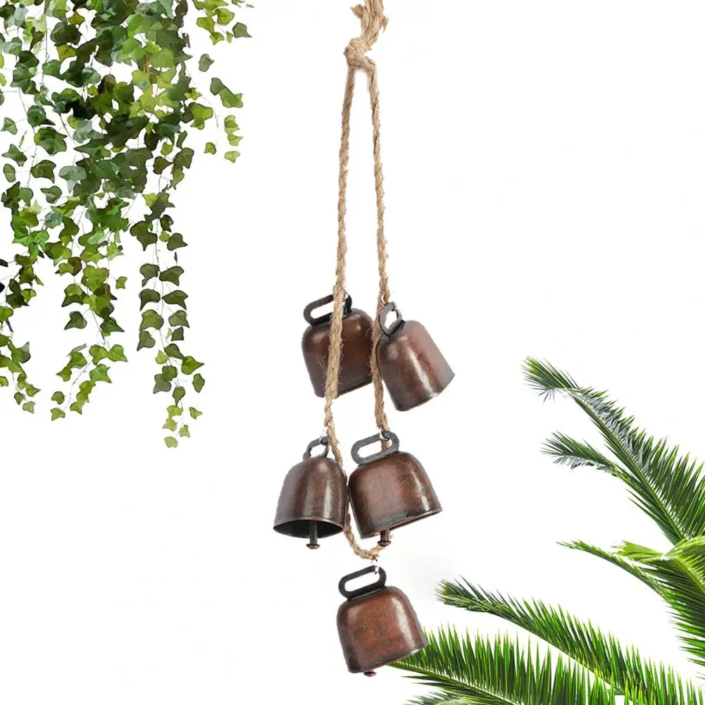 

Country Style Handmade Cow Bell with Lanyard Shabby Metal Shabby Bell Ornament for Home Decoration