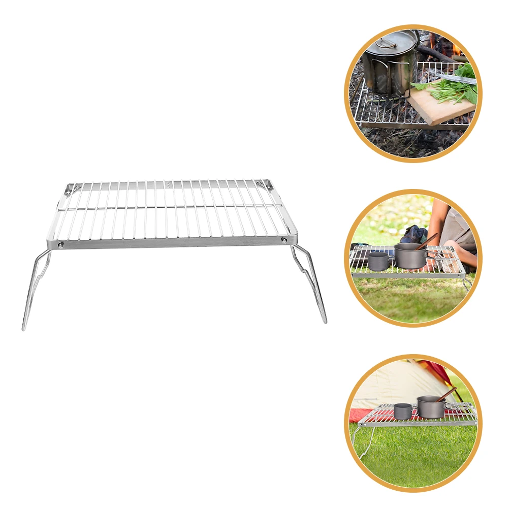 

Portable Folding Stove Rack 16x16cm Small Size Stainless Steel Camping BBQ Grill Mesh Picnic Roasting Baking Cooling Outdoor