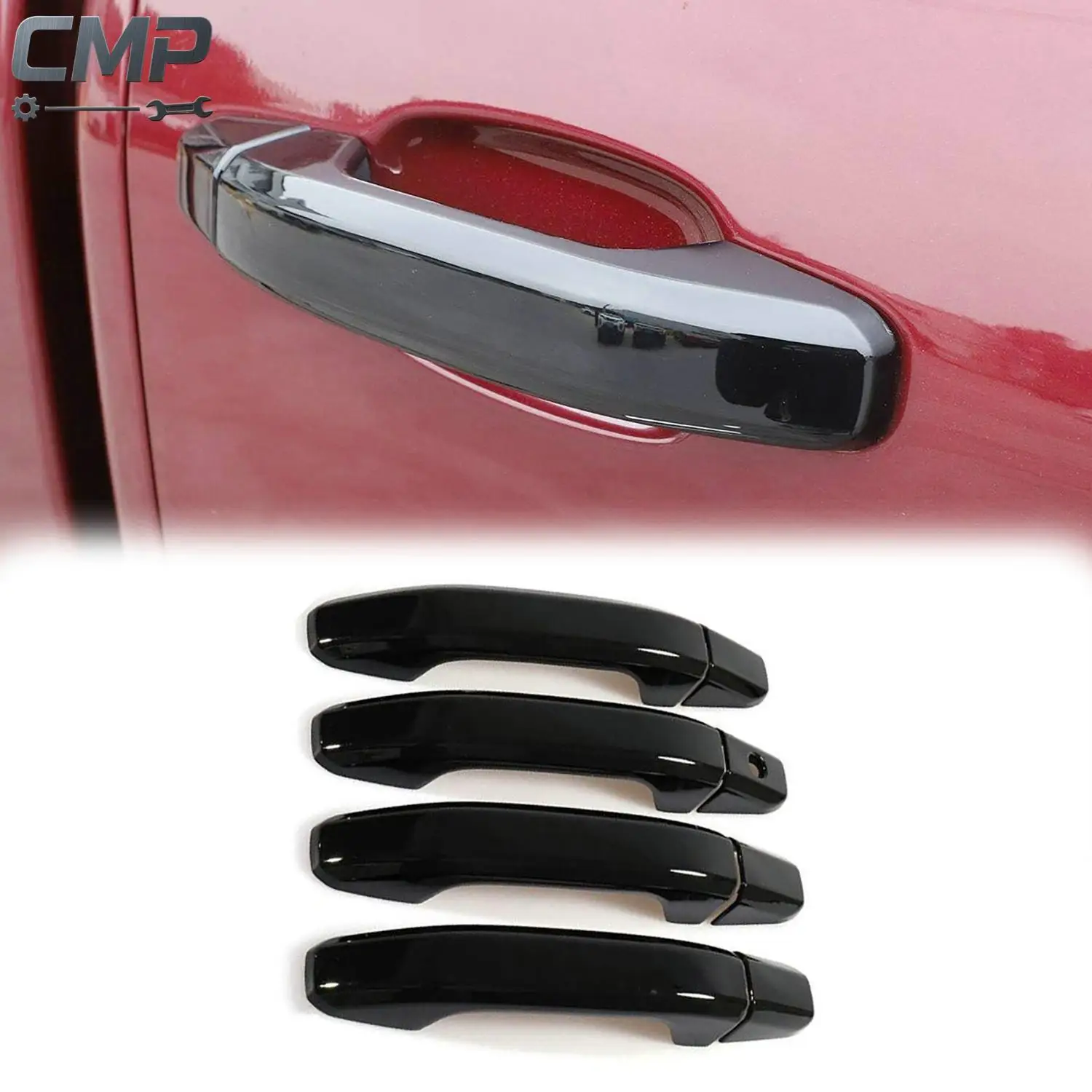 

4 шт. автомобильные аксессуары, черная крышка дверной ручки для 2014-24 GMC Sierra Chevy Silverado 1500 4500 5500 6500, автомобильные внешние детали