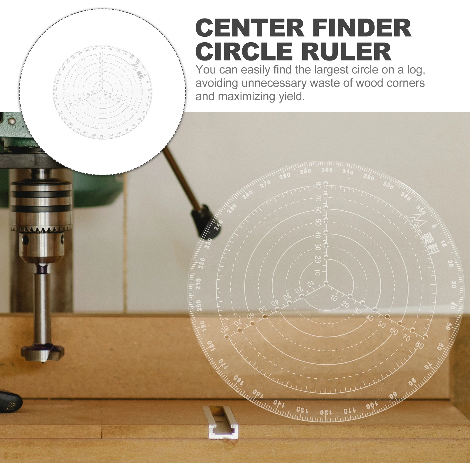 

Circle Centering Woodworking Center Clear Plastic Template for Drawing Large Circles Circle Stencil Tool