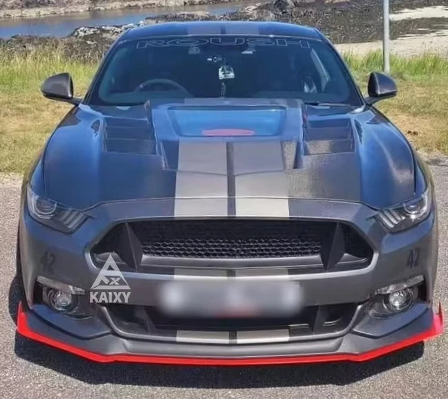 KXY GTSS Style New Carbon Fiber Black Mesh Front Engine Hood for Mustang Bonnet 2015-2023 with 100% Fitment 4