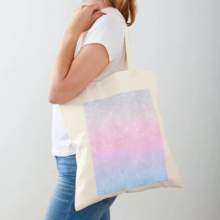 

Elegant Blue Pink Silver Glitter Design Tote Bag Gift bag Large bags for women great bag Shopper handbag