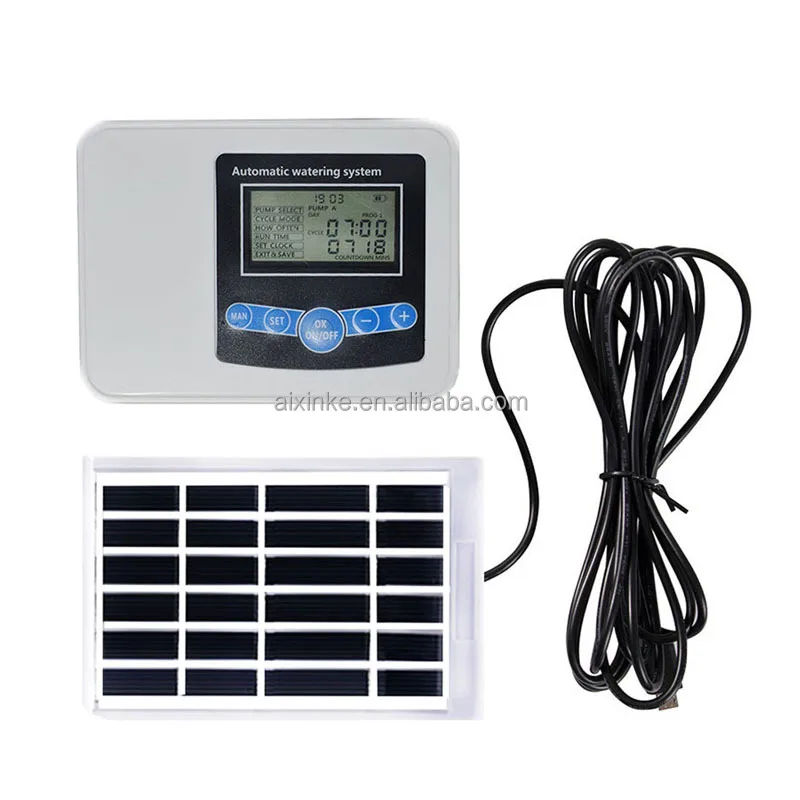 Dual Pump Home Garden Watering Anytime Automatic Solar Water Timers Mini Drip Irrigation Full System