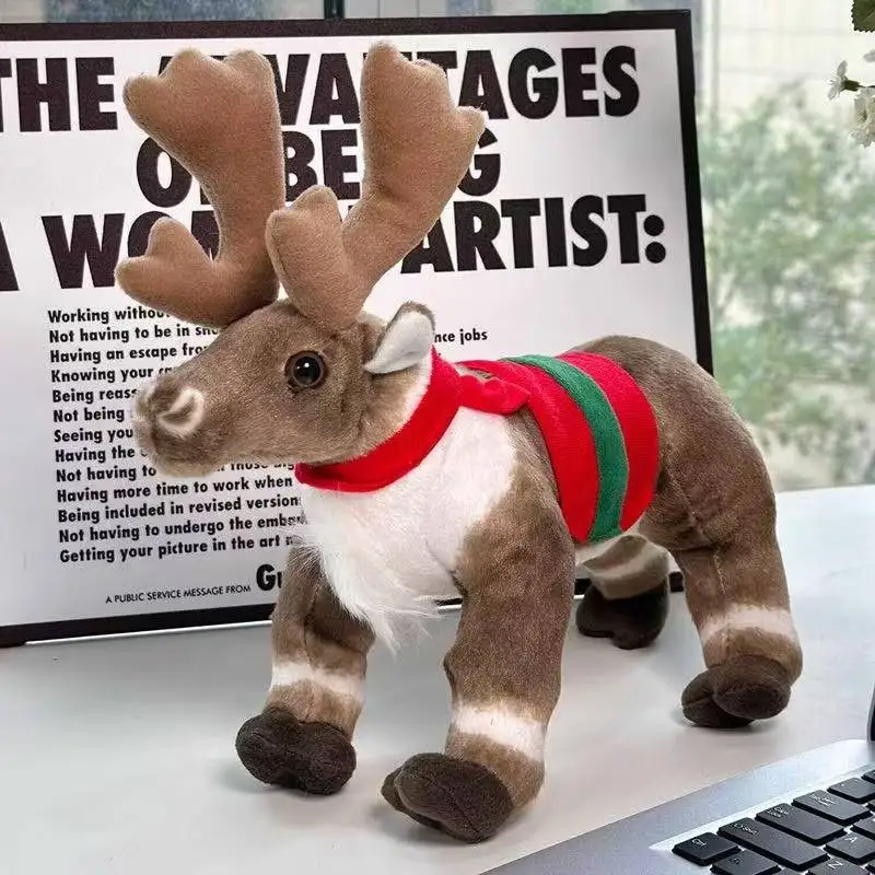 

Новейшая рождественская плюшевая игрушка с оленями, кавайная плюшевая игрушка, фигурка, мультяшная аниме, милая подушка для детского подарка на день рождения, кукла