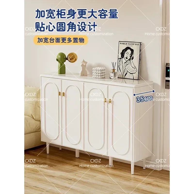 Cream Style Shoe Cabinet for Home Entryway 2026 New Modern Simple Living Room Storage Integrated Entrance Cabinet High End