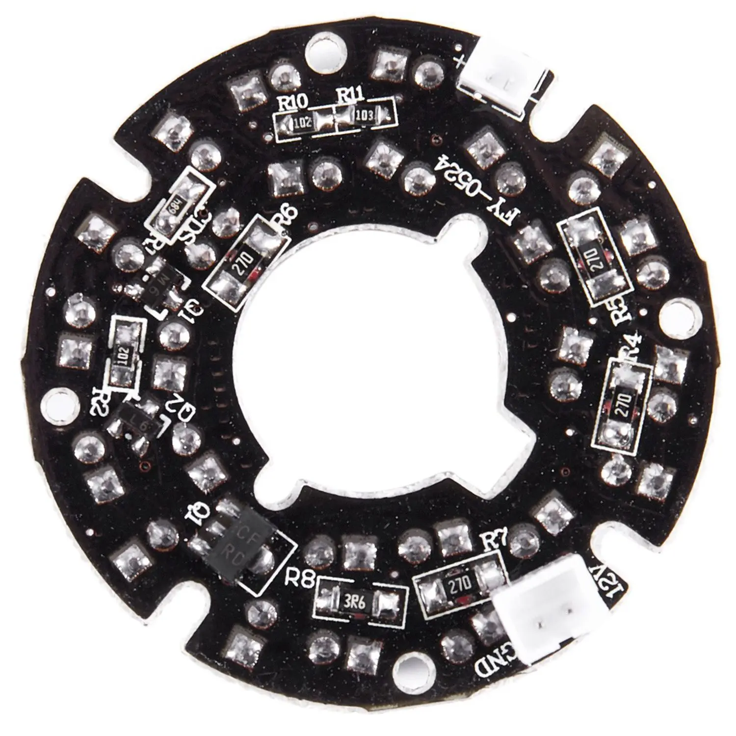 A37T-2Pcs كاميرا CCTV 10Mil 90 درجة أحمر 5 مم لمبة IR لوحة مصباح الأشعة تحت الحمراء - 24 LED و48 LED