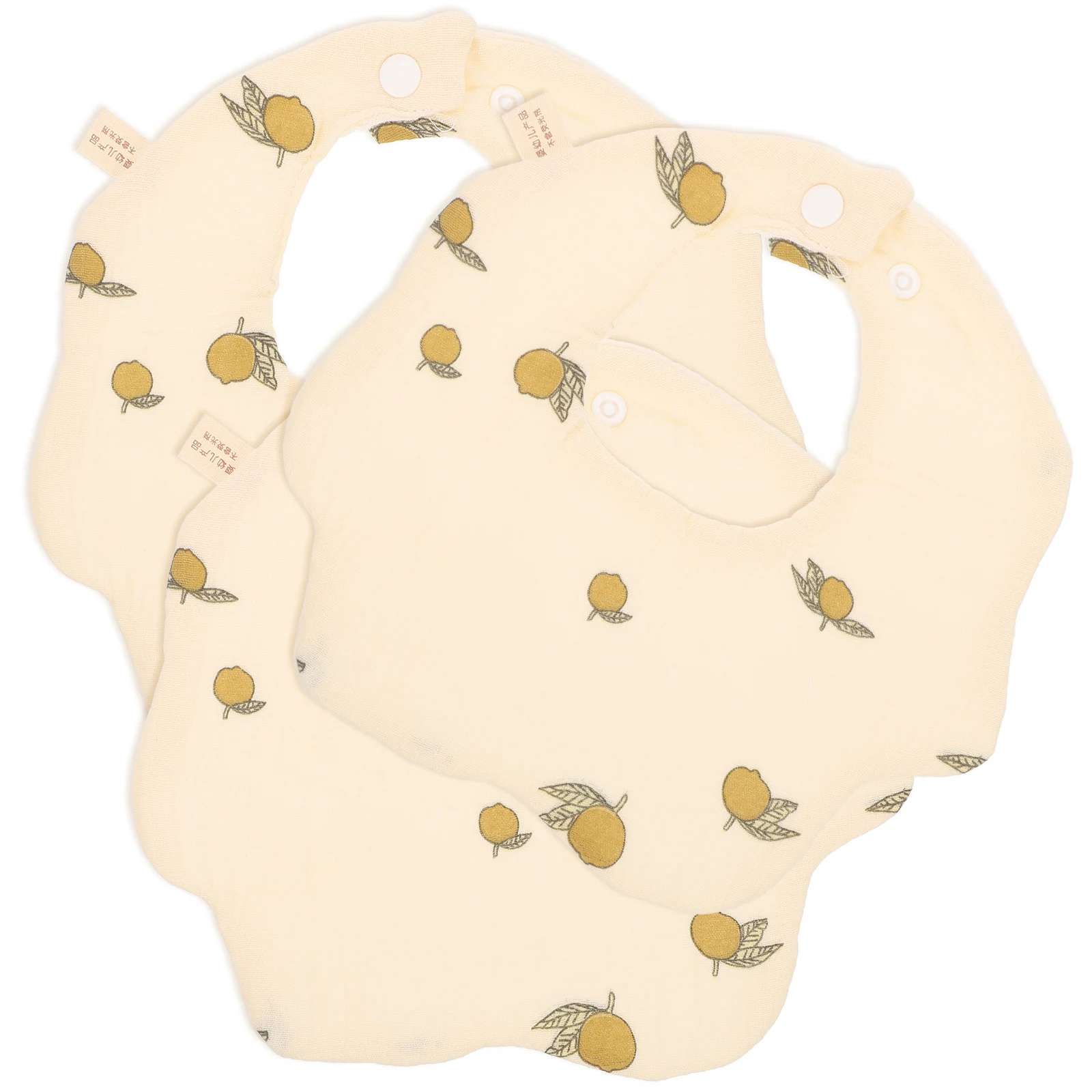 

3pcs Full Cotton Bibs Babies Newborn Toddler Accessories Durable Soft Breathable Adjustable Buckle Cute Style Daily Replacement