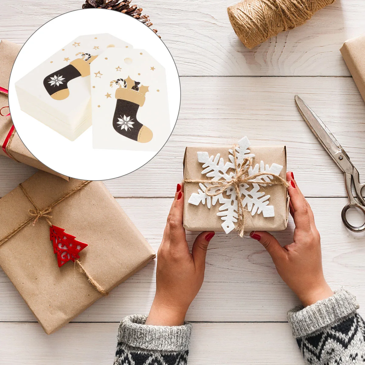 

100 Pcs Small Christmas Bookmark Card Cardstock Bookmarks Decorate Merry White Paper Jam