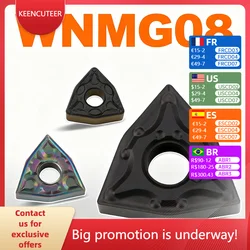 WNMG08 MA/GF/PR/HQ/PM YZ6030 YZ5010 YZ5028 Carbide Insert for MWLNR External Turning Tool WNMG Blade for Steel Cutter CNC Lathe