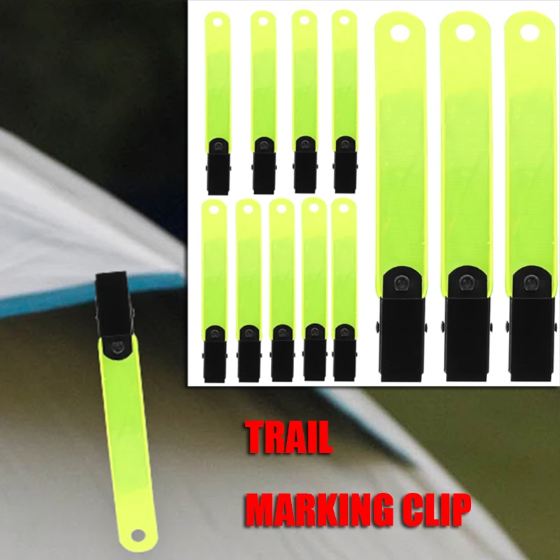 

24 Pcs Trail Fluorescent Tape Clip High Visibility for Tree Fluorescent Tape Gun Target/archery High Trail Markers Reflective