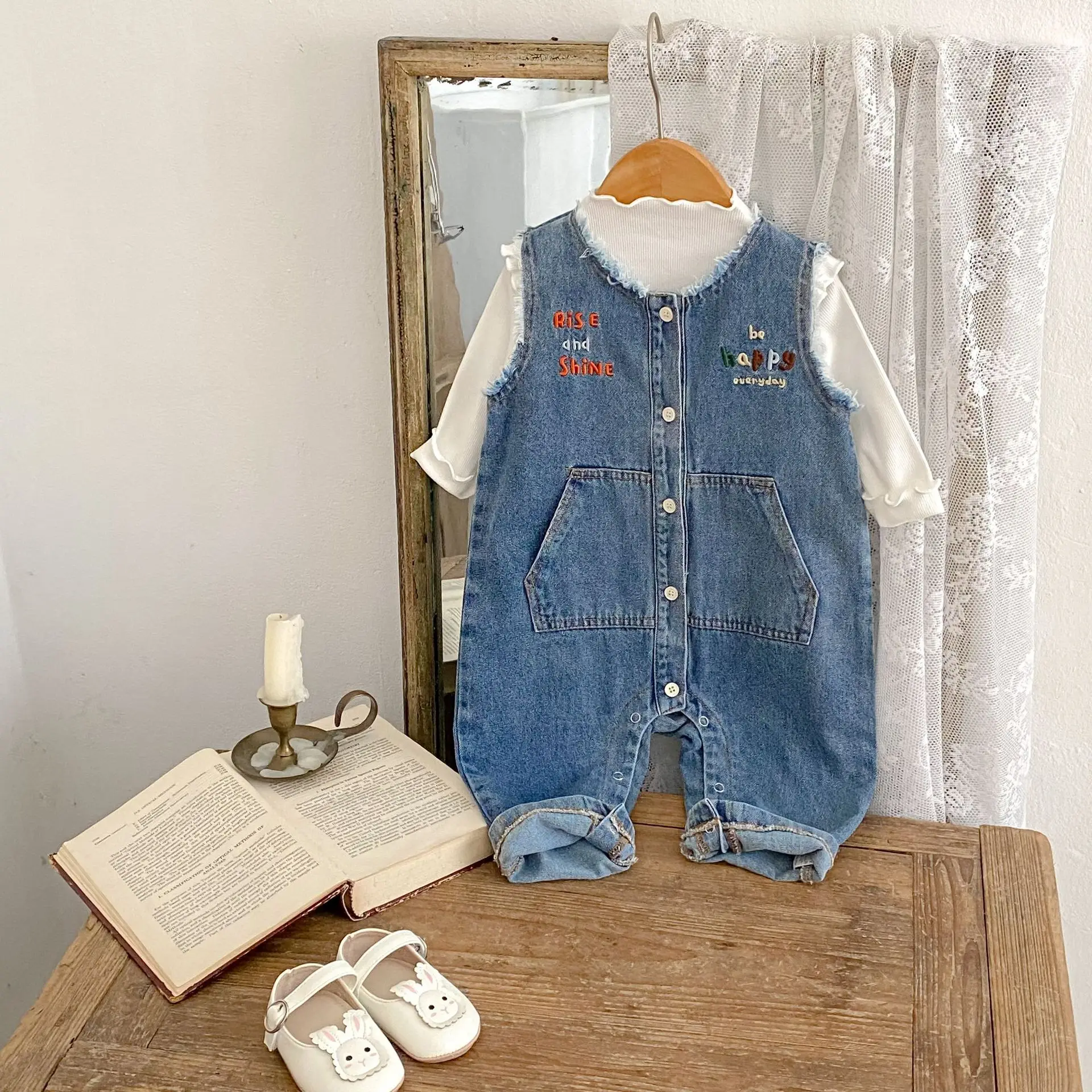 

Осень 202, новый весенне-осенний модный повседневный комбинезон для мальчиков и девочек, ковбойский ремешок