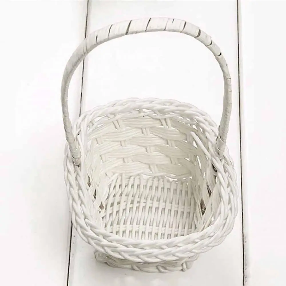 New Plastic Weaving Vegetable Fruit Picnic Storage Basket Box Cosmetics Organizer