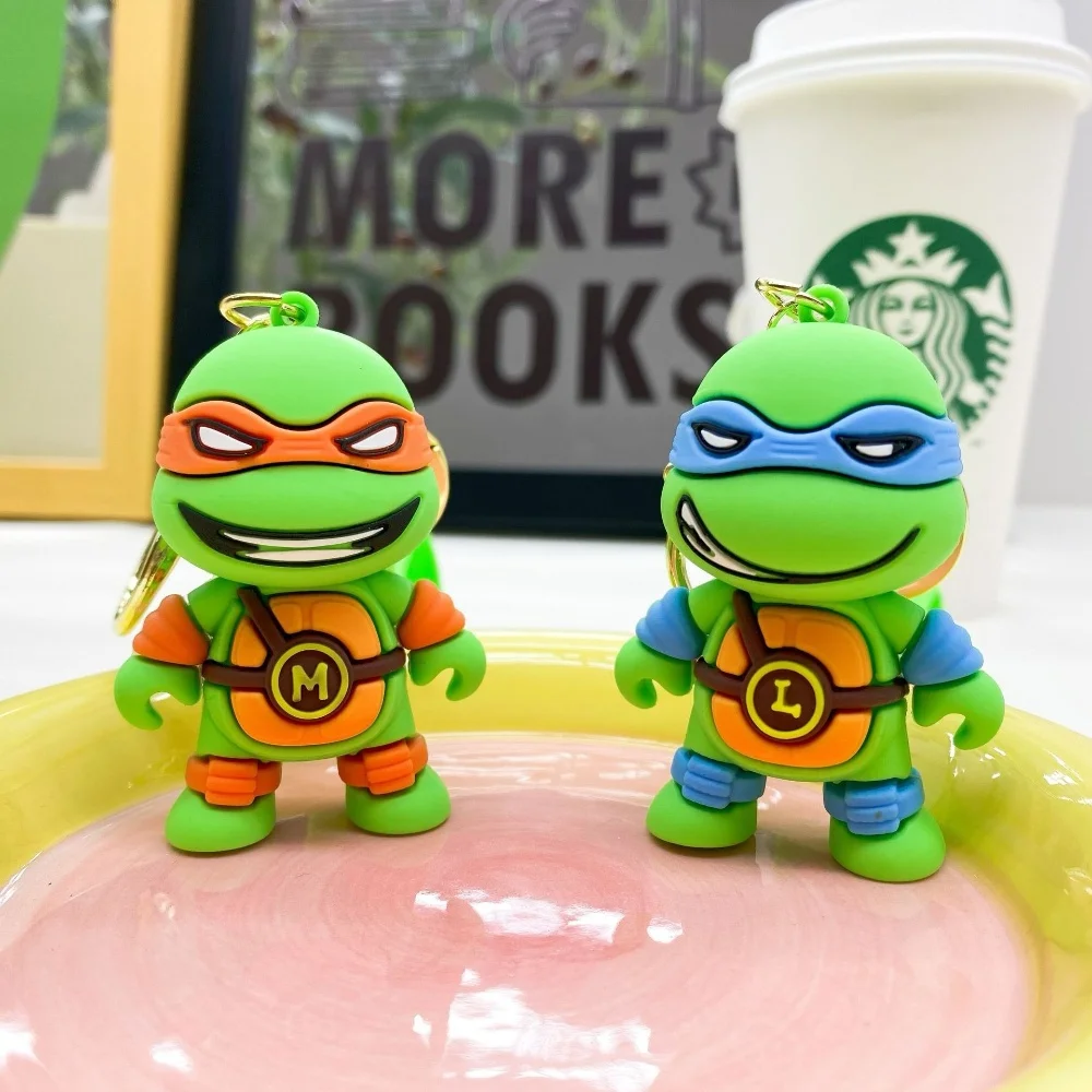 Ninja Turtles Keychain Schoolbag Cartoon Pendant Anime Key Chain Keyrings Car Key Ring Accessories Kids Adults Birthday Gifts