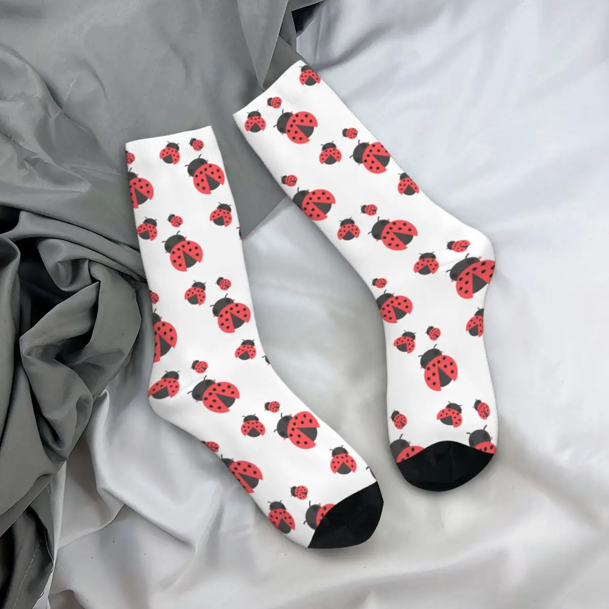 

Colorful Mariettas Ladybug Cute Insect Basketball Socks Polyester Long Socks for Women Men Sweat Absorbing