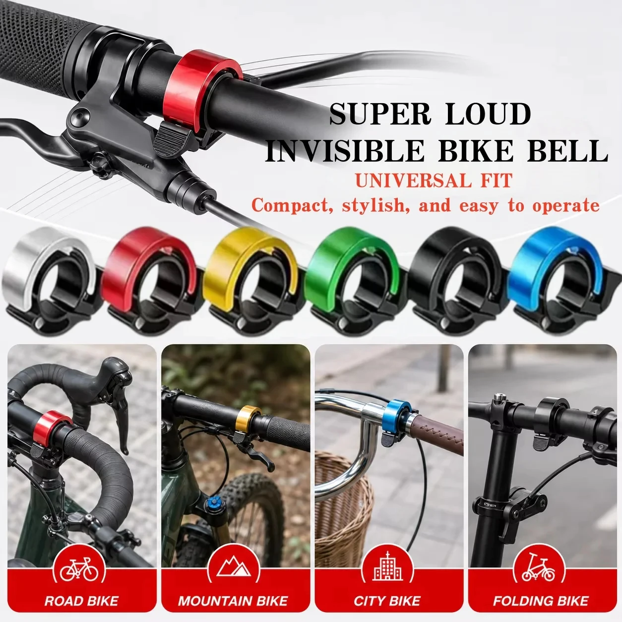 目立たない自転車用ベル、MTB、ロードバイク用、アルミニウム - Bell Handlebar Ring のレビューと価格