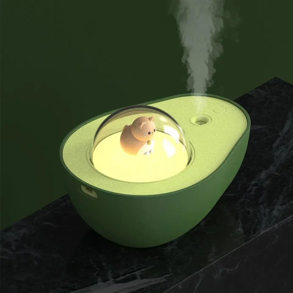 Avocado Mini Spray Humidifier USB Charging Night Light Portable Mist Sprayer For Home Car Air Humidifier Room Decoration