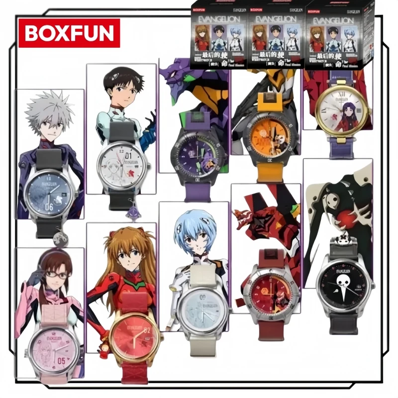 Genuine MAIHE BOXFUN Neon Genesis Evangelion Time Completion Plan Asuka Langley Co-branded Watch Anime Blind Box Wristwatch