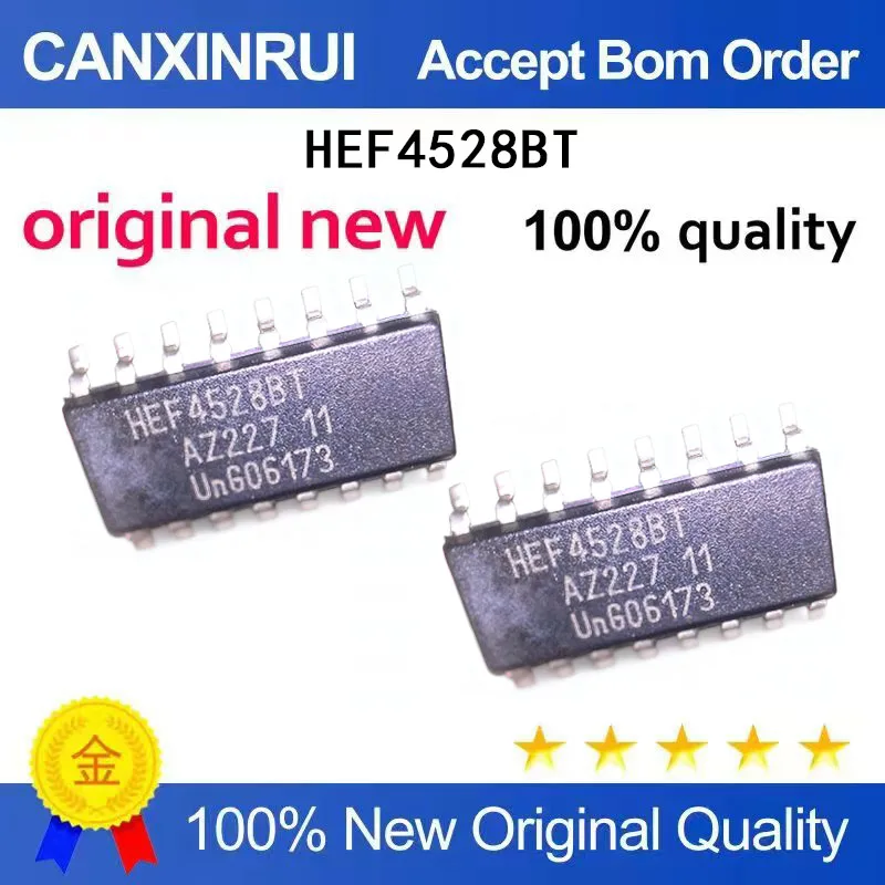 (5-100 pièces) HEF4528BT HEF4528 SOP16 Puce d'oscillateur multi-harmonique à état stable unique SMT IC
