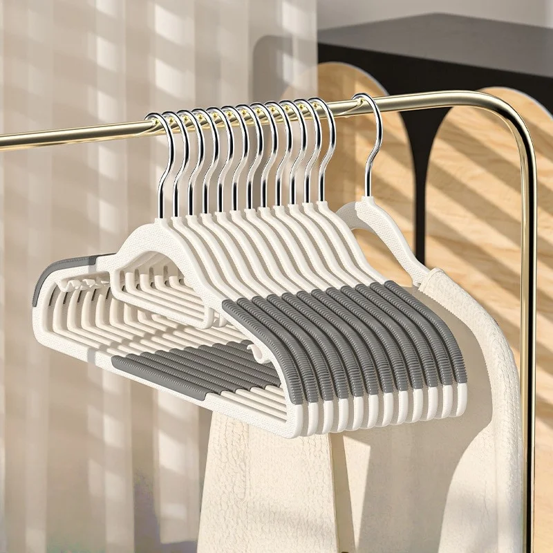 

10PCS Anti Slip Hanger Household ClothesHanger Plastic Non Marking and Anti Slip HangerClothing Rack Drying Rack for Clothes