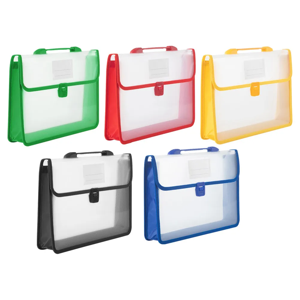 

5Pcs Document Organizer Pouch A4 File Bag Large Capacity Buckled Folder Wear-Resistant Lightweight Portable for Office Use
