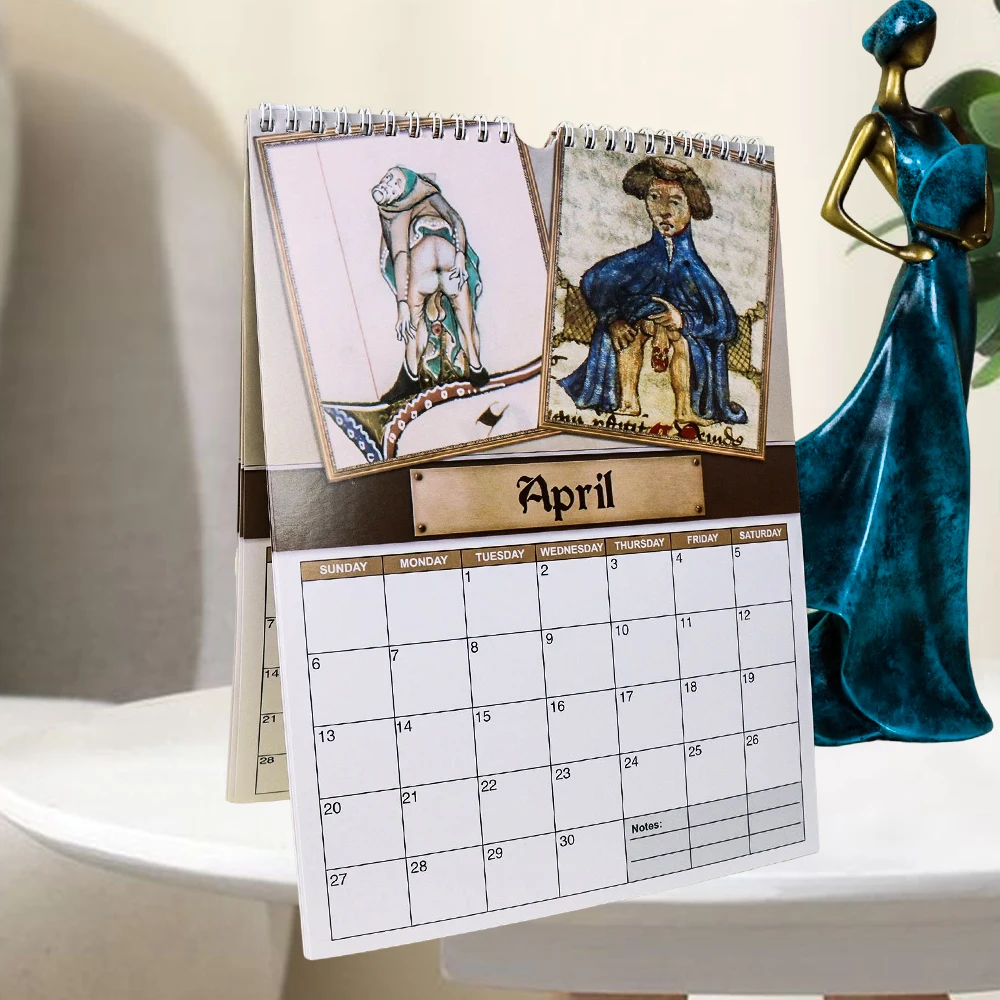 A Desk Calendar Combining Medieval Crude Art And Renaissance Art With Fun. A Stylish And Interesting Little Gift For Friends