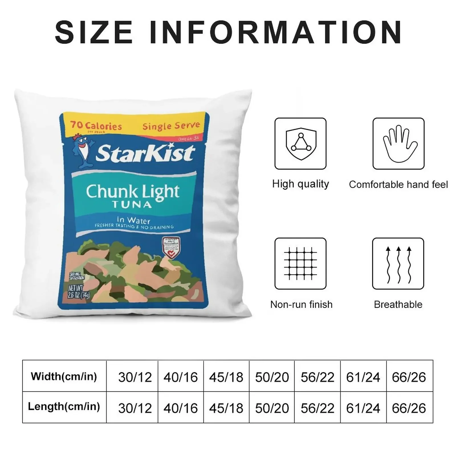 Starkist Tuna Packet Illustration Throw Pillow Bed pillowcases Cushion Cover Set Decorative pillowcase pillow