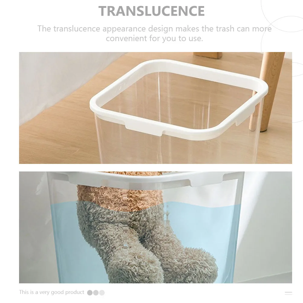 

Household Trash Bin Square Transparent Can Garbage Office The Pet Waste Paper Basket Junk Case